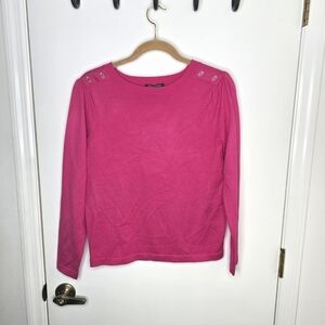 Pink Sweater with Button Detail